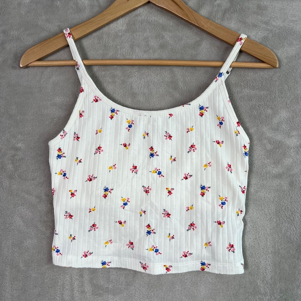 NWT Old Navy Fitted Ribbed Cami S Lined Crop Ditsy Floral Soft Girl Coquette